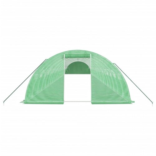 Drivhus med stålstel 80 m² 20 x 4 x 2 m grøn
