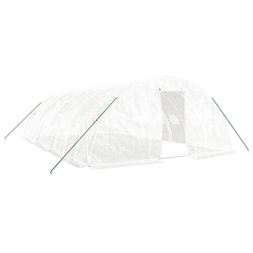 Drivhus med stålstel 40 m² 8x5x2,3 m hvid