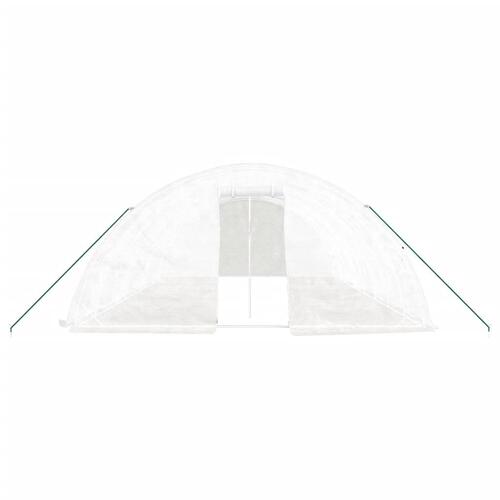 Drivhus med stålstel 40 m² 8x5x2,3 m hvid
