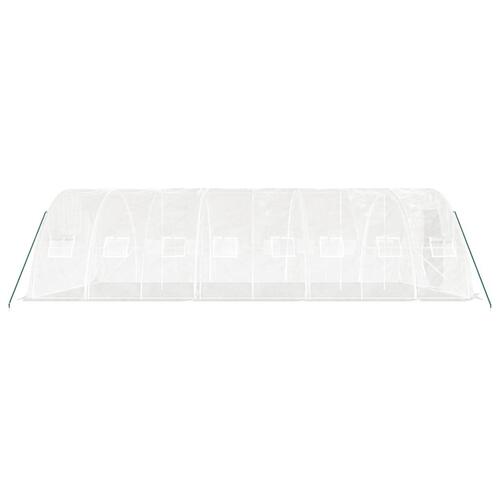 Drivhus med stålstel 40 m² 8x5x2,3 m hvid