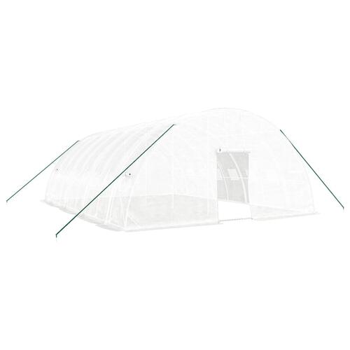 Drivhus med stålstel 48 m² 8x6x2,85 m hvid