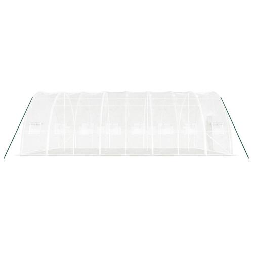 Drivhus med stålstel 48 m² 8x6x2,85 m hvid
