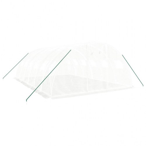 Drivhus tunnel 24 m² med stålstel, 6×4×2 m - hvid