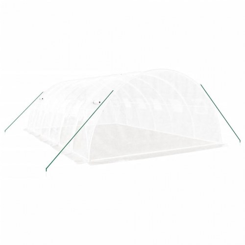 Drivhus tunnel 24 m² med stålstel, 6×4×2 m - hvid