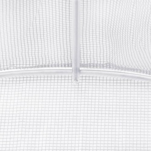 Drivhus tunnel 24 m² med stålstel, 6×4×2 m - hvid