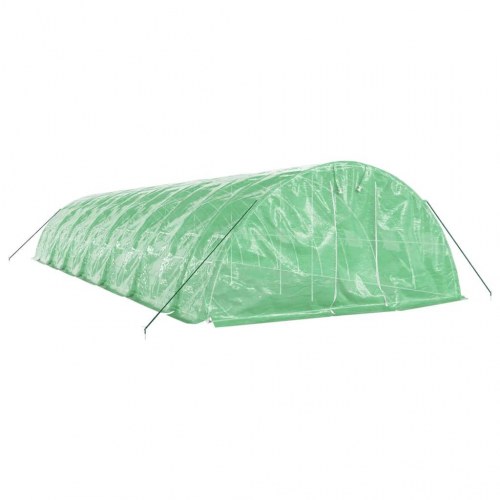 Drivhus med stålstel 70 m² - 14 × 5 × 2,3 m, grøn