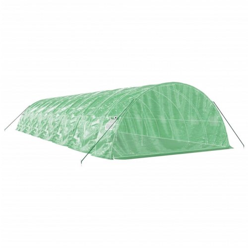 Drivhus med stålstel 70 m² - 14 × 5 × 2,3 m, grøn