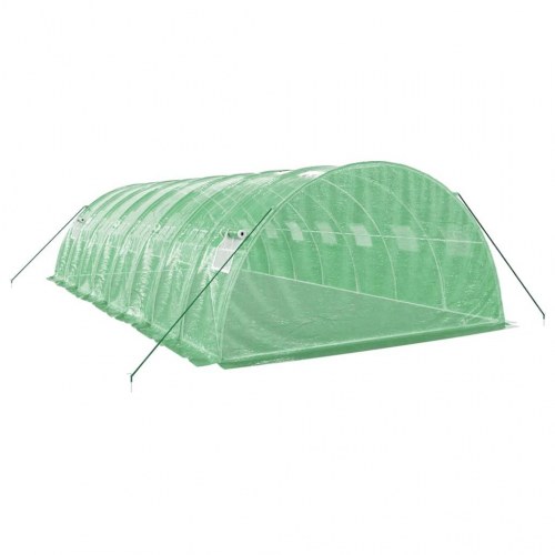 Drivhus med stålstel 32 m² - 8×4×2 m, grøn