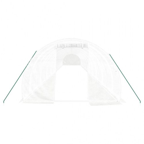 Drivhus med stålstel 66 m² - 22 × 3 × 2 m, hvid