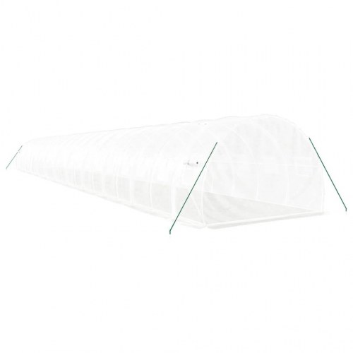 Drivhus med stålstel 66 m² - 22 × 3 × 2 m, hvid