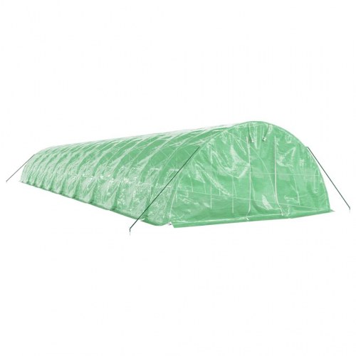 Drivhus med stålstel 100 m² - 20 × 5 × 2,3 m, grøn