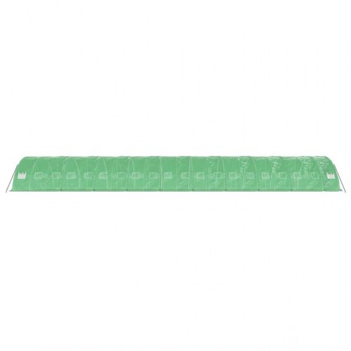 Drivhus med stålstel 100 m² - 20 × 5 × 2,3 m, grøn