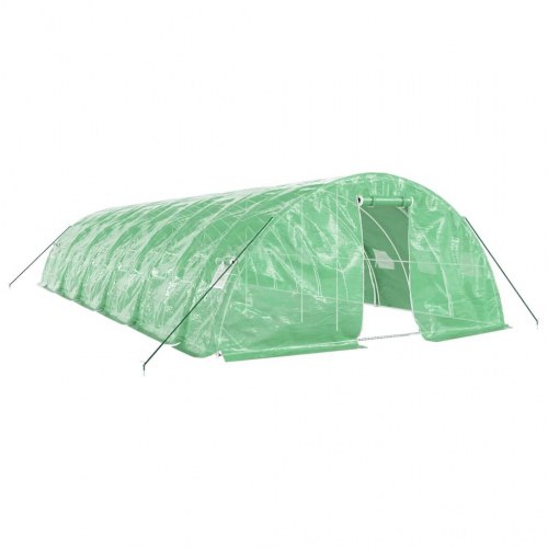 Drivhus med stålstel 60 m² - 12×5×2,3 m, grøn