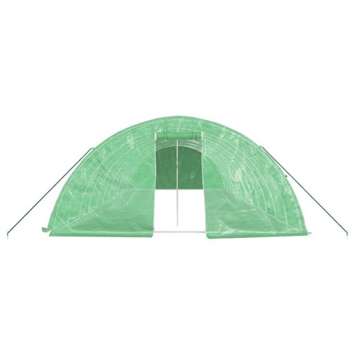 Drivhus med stålstel 60 m² - 12×5×2,3 m, grøn