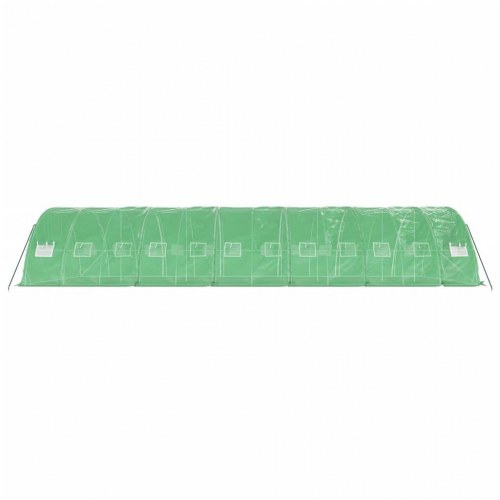 Drivhus med stålstel 60 m² - 12×5×2,3 m, grøn