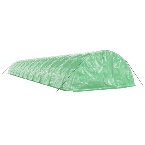 Drivhus med stålstel 110 m² - 22 × 5 × 2,3 m, grøn