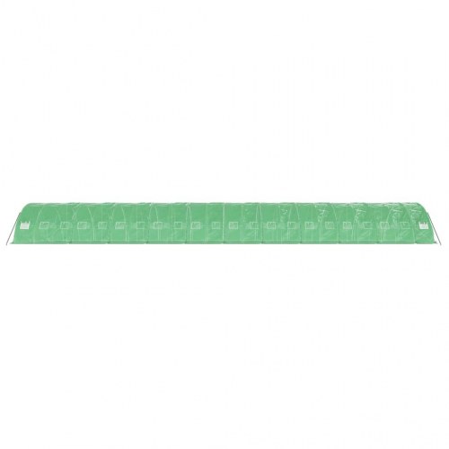 Drivhus med stålstel 110 m² - 22 × 5 × 2,3 m, grøn