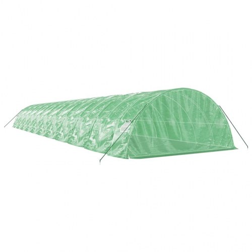 Drivhus med stålstel 110 m² - 22 × 5 × 2,3 m, grøn