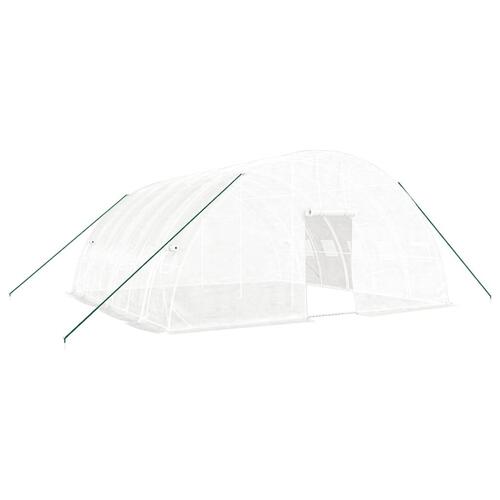 Drivhus med stålstel 36 m² 6x6x2,85 m hvid