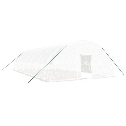 Drivhus med stålstel 72 m² 12x6x2,85 m hvid