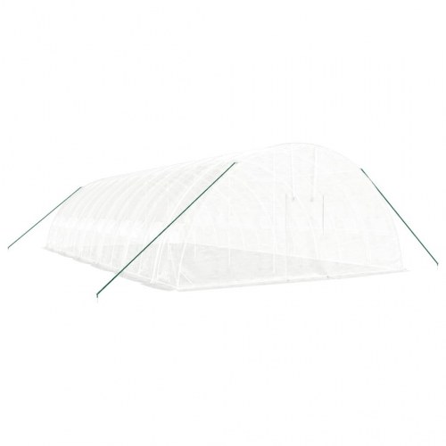 Drivhus med stålstel 72 m² 12x6x2,85 m hvid