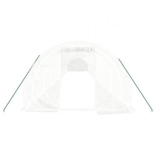 Drivhus med stålstel 60 m² - 20 × 3 × 2 m, hvid