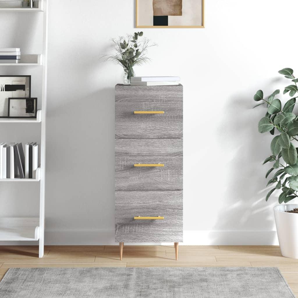 Skænk/kommode 34,5 × 34 × 90 cm i konstrueret træ - grå sonoma-eg