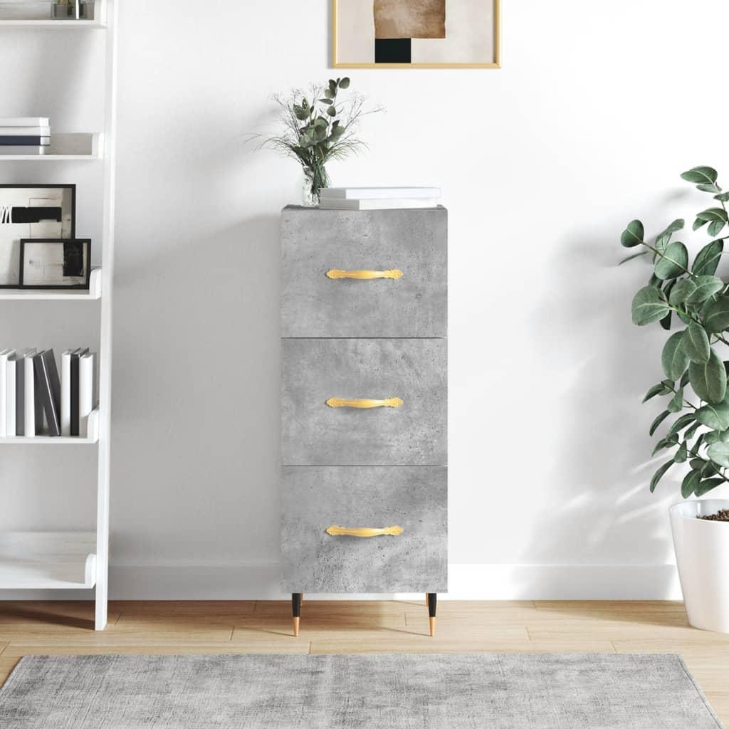 Skænk/kommode 34,5×34×90 cm i konstrueret træ - betongrå