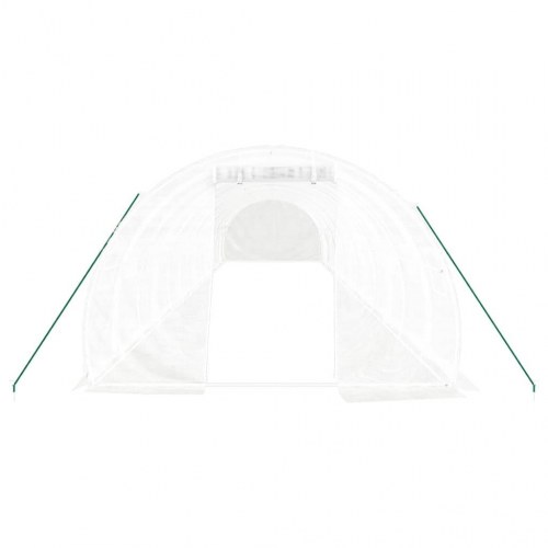 Drivhus med stålstel 42 m² - 14 × 3 × 2 m, hvid