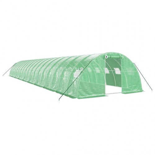 Drivhus med stålstel 72 m² 18 x 4 x 2 m grøn