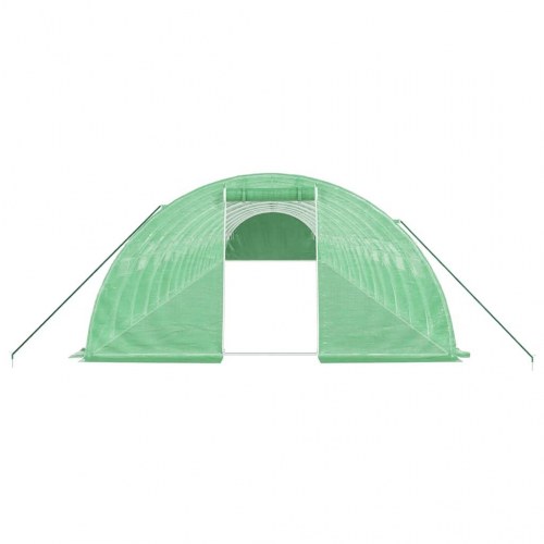 Drivhus med stålstel 72 m² 18 x 4 x 2 m grøn