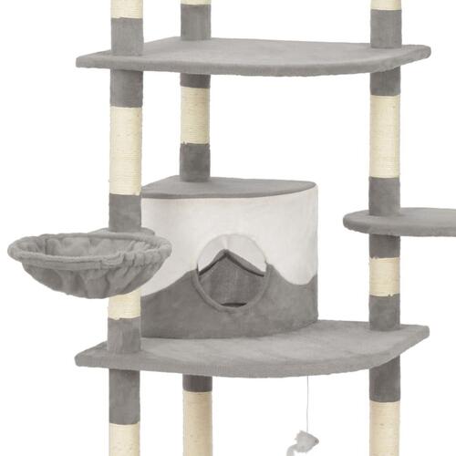 Kattetræ med sisalkradsestolper 190 cm grå