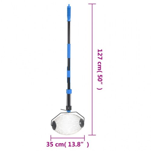 Nøddeopsamler i stål 127 cm - blå