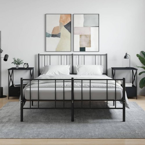 Sengeborde i sort - 2 stk. 50 x 41 x 65 cm