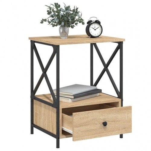 Sengeborde 2 stk. i sonoma-eg 50 x 41 x 65 cm