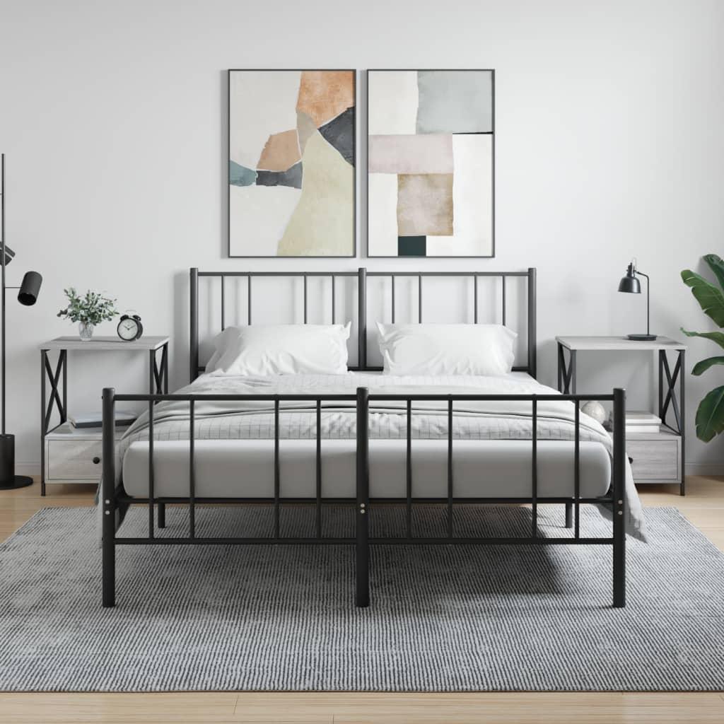 Sengeborde 2 stk. 50x41x65 cm konstrueret træ grå sonoma-eg billede