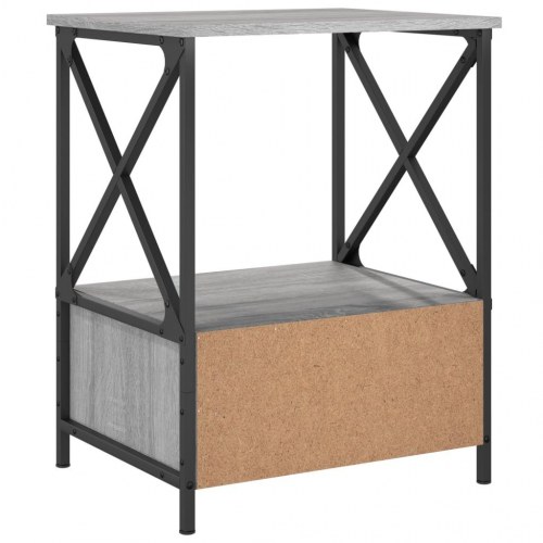 Sengeborde 2 stk. 50 x 41 x 65 cm - grå sonoma-eg
