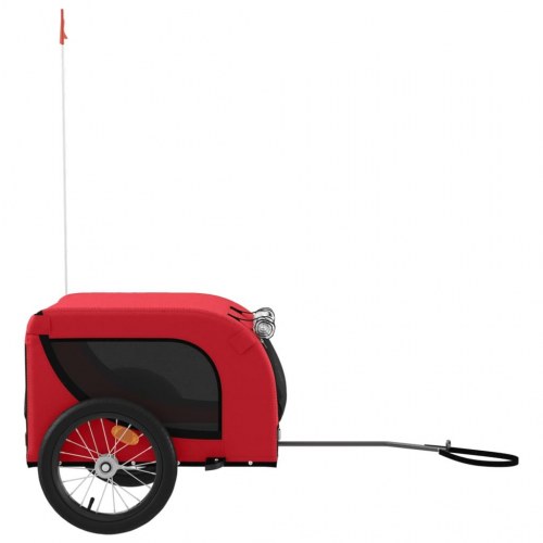 Hundetrailer til cykel i oxfordstof og jern - rød/sort