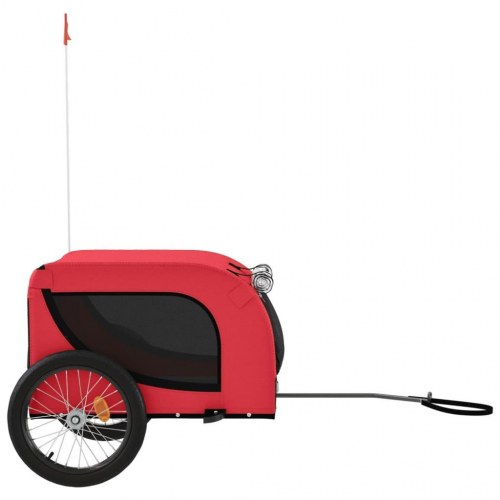 Hundetrailer til cykel i oxfordstof og jern - rød/sort