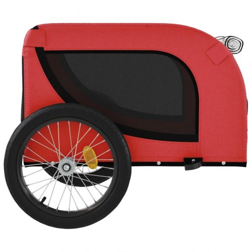 Hundetrailer til cykel i oxfordstof og jern - rød/sort