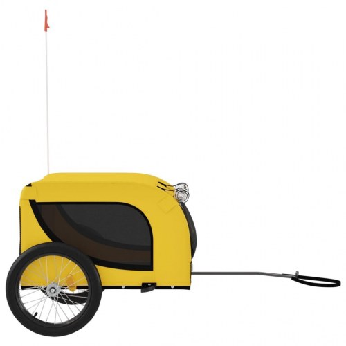 Hundetrailer til cykel i oxfordstof og jern - gul/sort