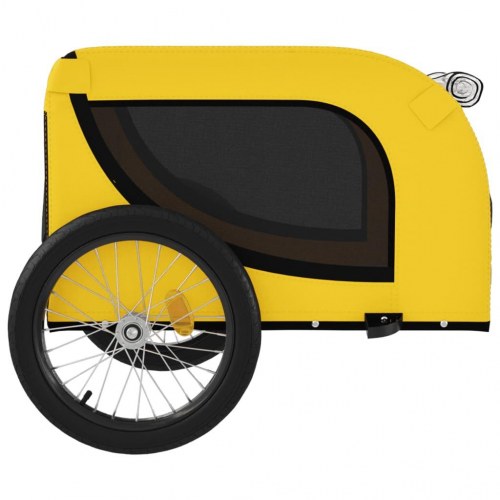 Hundetrailer til cykel i oxfordstof og jern - gul/sort