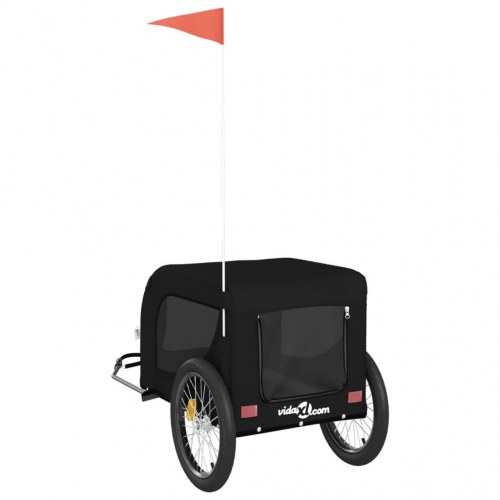 Cykeltrailer til kæledyr - oxfordstof og jern, sort