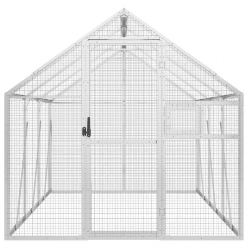 Voliere i aluminium - 179×300×185 cm, sølvfarvet udendørs fuglebur