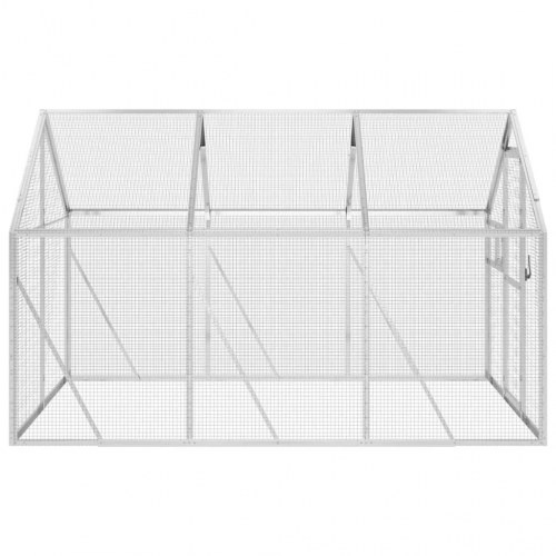 Voliere i aluminium - 179×300×185 cm, sølvfarvet udendørs fuglebur