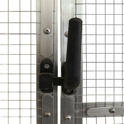 Voliere i aluminium - 179×300×185 cm, sølvfarvet udendørs fuglebur