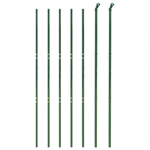 Trådhegn med jordspyd 2,2 × 10 m - grøn, galvaniseret stål med PVC