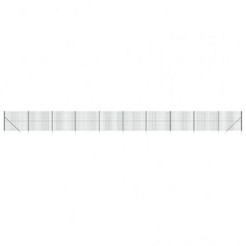 Trådhegn med jordspyd 1,6 × 25 m - grøn, galvaniseret stål med PVC