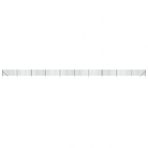 Trådhegn med jordspyd 1 × 25 m - grøn, galvaniseret stål med PVC
