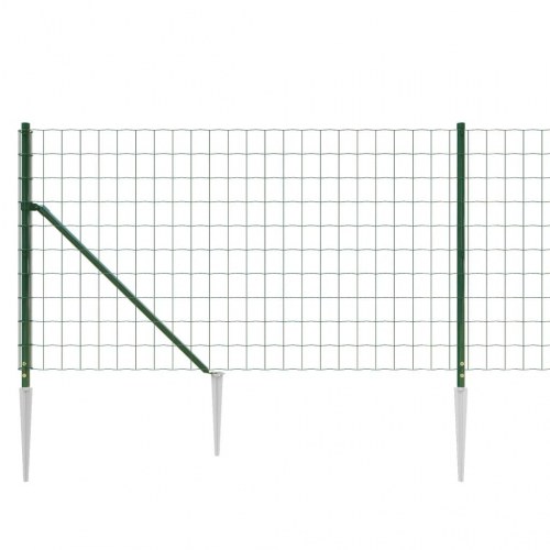 Trådhegn med jordspyd 1 × 25 m - grøn, galvaniseret stål med PVC